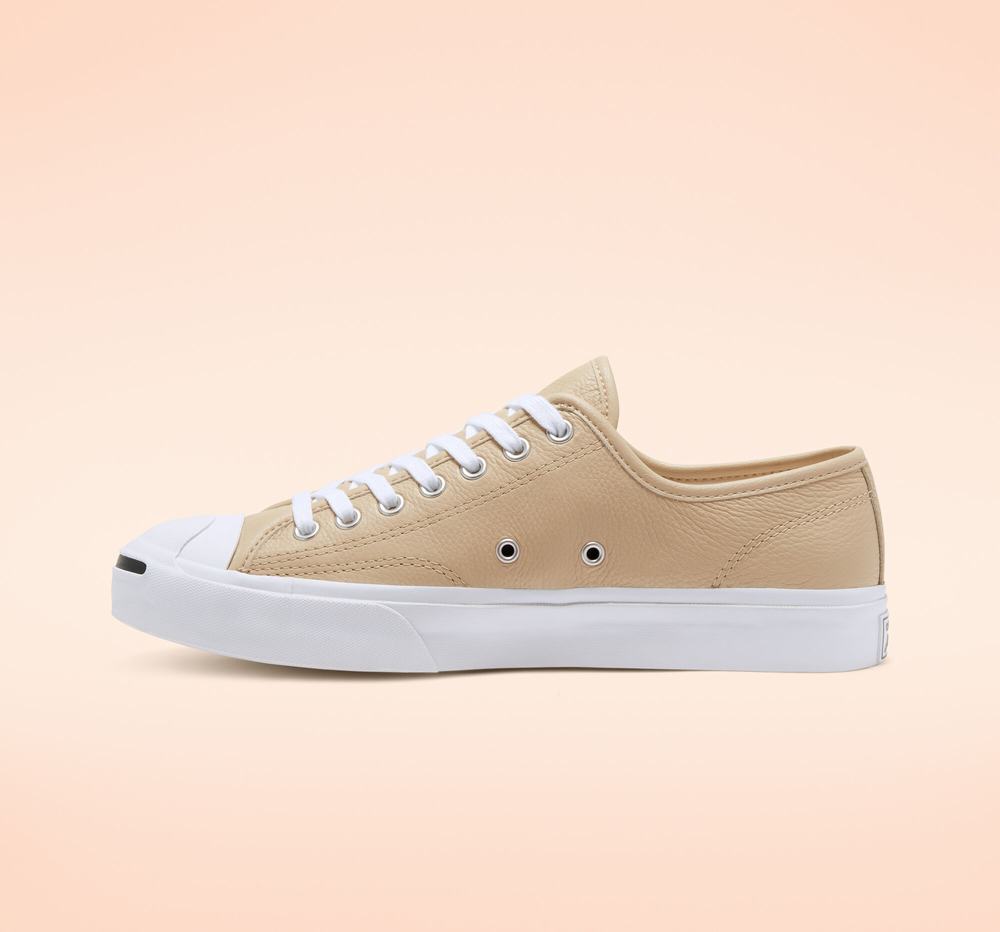 Tenis Converse Jack Purcell Couro Cano Baixo Mulher Bege/Branco 082194XOE